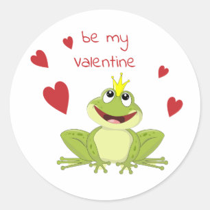 Cute Frog Prince Classic Round Sticker