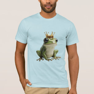 Cute Frog Prince with Golden Crown T-Shirt
