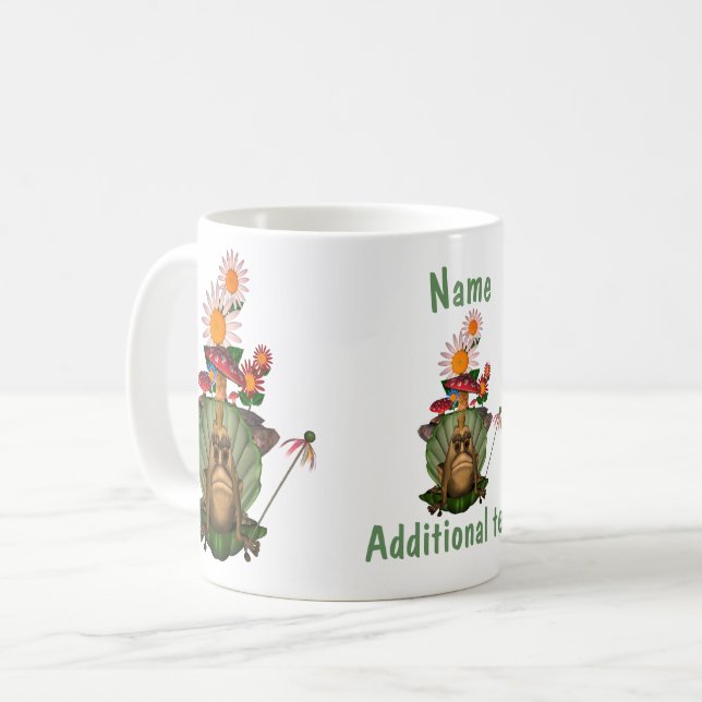 Cute Frog Princess On Throne Personalised Coffee Mug (Front Left)