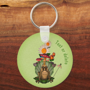 Cute Frog Princess On Throne Personalized Key Ring
