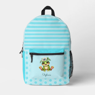 Cute Frog Printed Backpack