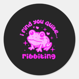 Cute Frog Pun Ribbiting Frog Lovers Quote Design Classic Round Sticker