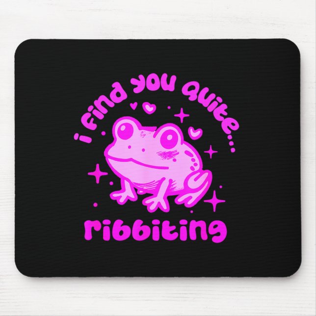 Cute Frog Pun Ribbiting Frog Lovers Quote Design  Mouse Mat (Front)