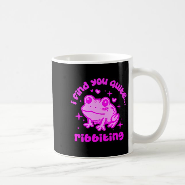 Cute Frog Pun Ribbiting Frog Lovers Quote Design P Coffee Mug (Right)