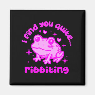 Cute Frog Pun Ribbiting Frog Lovers Quote Design P Magnet