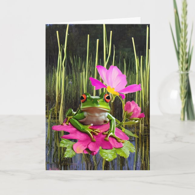 Cute Frog Pun Toad Themed Friendship Card (Front)