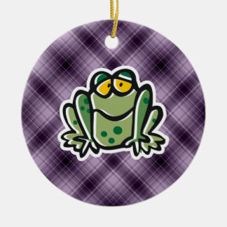 Cute Frog; Purple Ceramic Tree Decoration