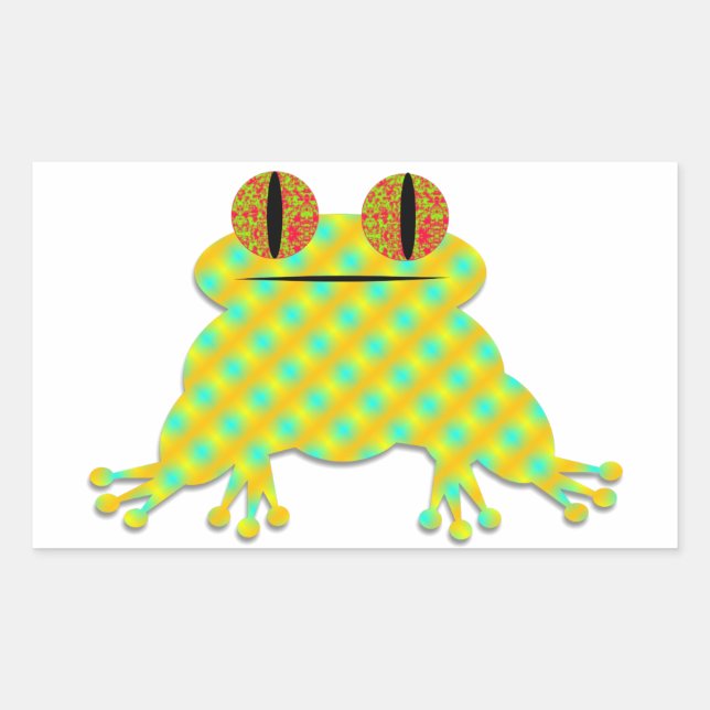 Cute Frog Rectangular Sticker (Front)