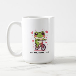 Cute Frog Riding Bicycle Funny Frog Lover Gift Coffee Mug