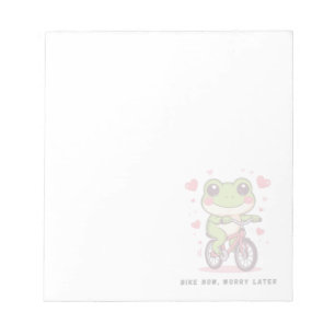 Cute Frog Riding Bicycle Funny Frog Lover Gift Notepad
