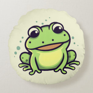 Cute frog round cushion