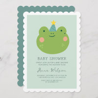 Cute Frog Sage Green Cute Baby Shower