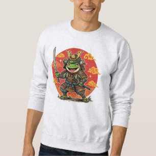 Cute Frog Samurai Cartoon Animal Warrior Design Sweatshirt