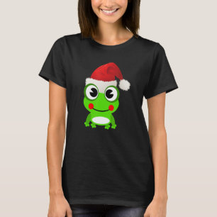 Cute Frog Santa Hat Pet Toad   Christmas Men Women T-Shirt