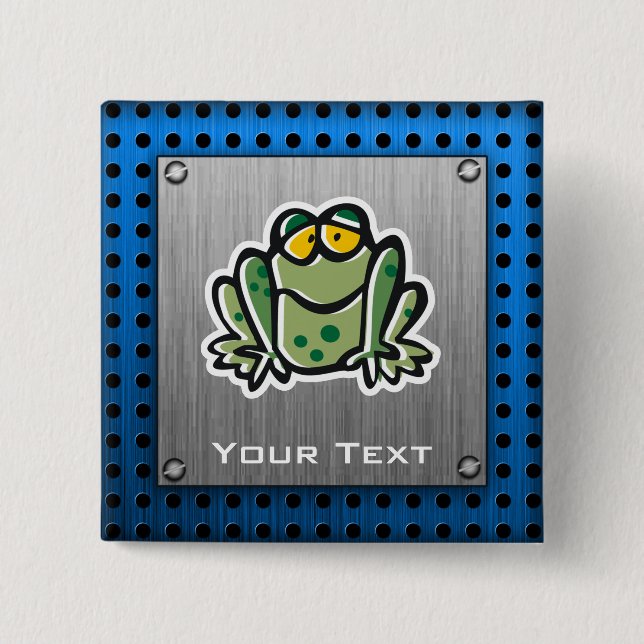 Cute Frog; Silver 15 Cm Square Badge (Front)