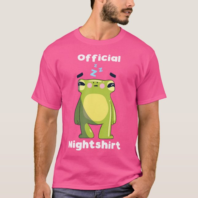 Cute Frog Sleep Nightwear Nigh Sleep T-Shirt (Front)