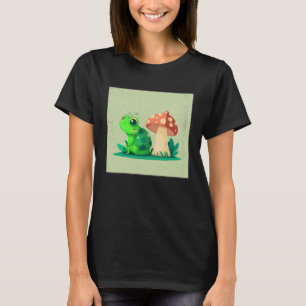 Cute Frog Snail Illustration Shell Friends Women K T-Shirt