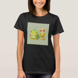 Cute Frog Snail Illustration Shell Friends Women K T-Shirt