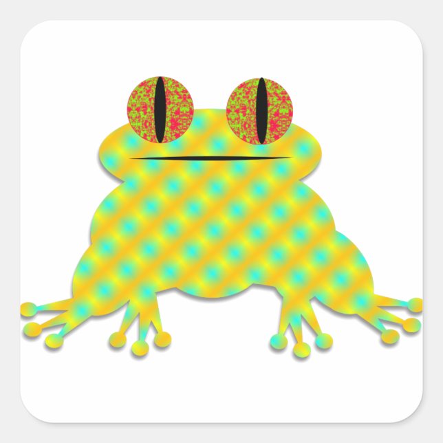 Cute Frog Square Sticker (Front)