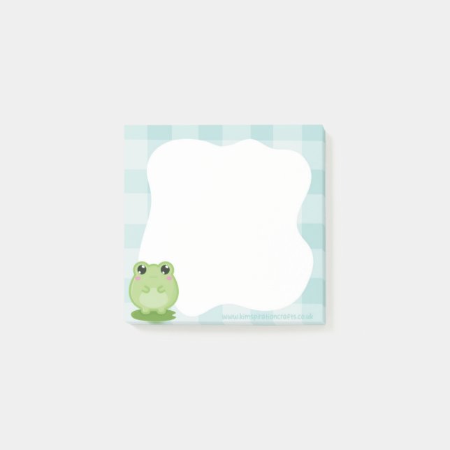 Cute frog Sticky notes, green notes (Front)