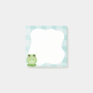 Cute frog Sticky notes, green post-it notes