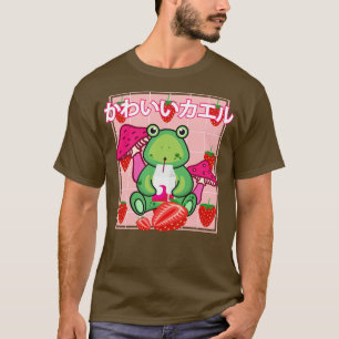 Cute Frog Strawberry Retro 90s Aesthetic Kawaii T-Shirt