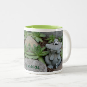Cute Frog Succulent Garden Personalised Two-Tone Coffee Mug
