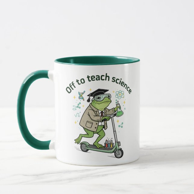 Cute Frog Teacher Science Humour Classroom Fun Quo Mug (Left)