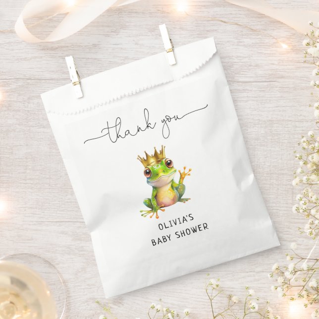 Cute Frog Theme Modern Baby Shower Thank You Favour Bags (Clipped)