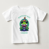 Cute Frog Themed Boy's Birthday Boy Personalised