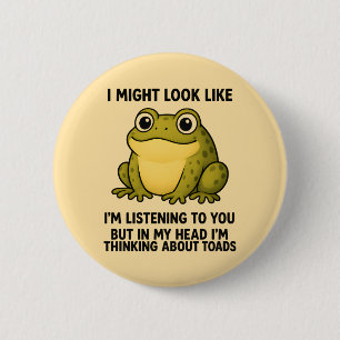 Cute Frog Toad ADHD Humor Meeting Survival Gift 6 Cm Round Badge