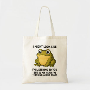 Cute Frog Toad ADHD Humor Meeting Survival Gift Tote Bag