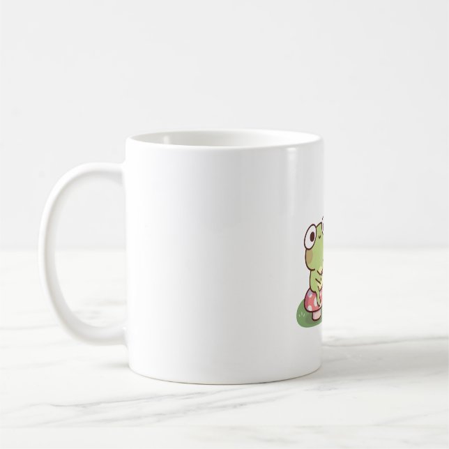 Cute Frog Toasting Marshmallow At Campfire Coffee Mug (Left)