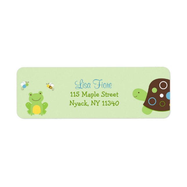 Cute Frog Turtle Bee Address Labels (Front)