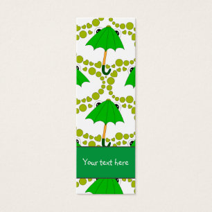 Cute frog umbrella heart and dot Bookmark