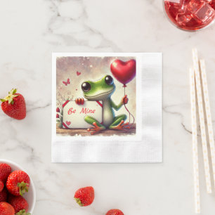 Cute Frog Valentine Napkin