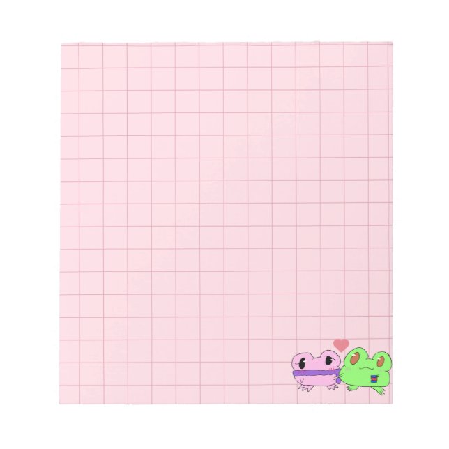 Cute frog valentine  notepad (Front)