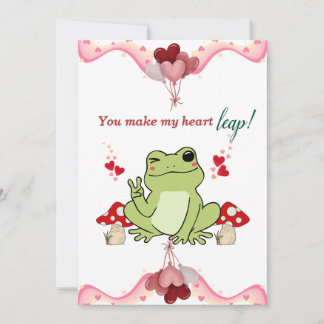 Cute Frog Valentines Day Card for Kids