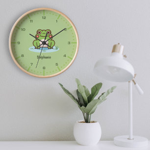 Cute Frog Wall Clock with Numbers