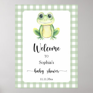 Cute frog - Welcome baby shower Poster