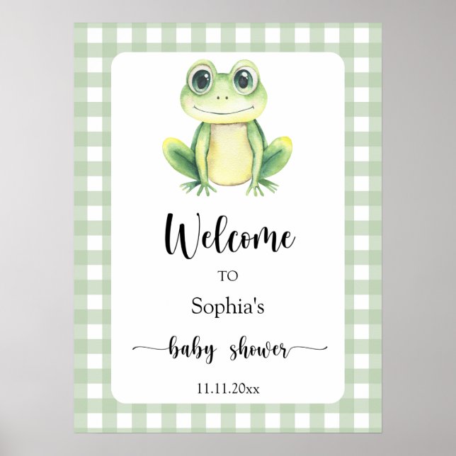 Cute frog - Welcome baby shower Poster (Front)
