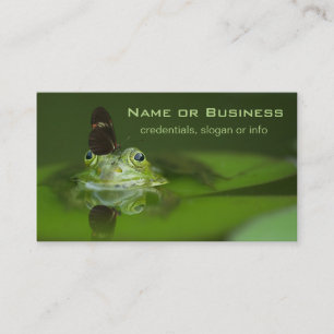 Cute frog with a Butterfly on his nose Business Card