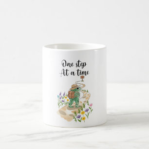 Cute Frog with Backpack One Step at a Time Coffee Mug