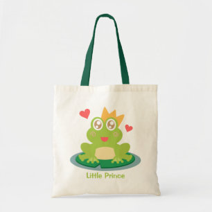 Cute frog With Crown On Lily Pad Kids Tote