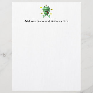 Cute Frog with Flies Letterhead Template