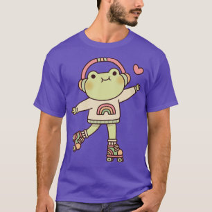 Cute Frog With Headphones And Roller Skates T-Shirt