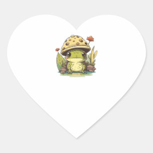 Cute Frog With Mushroom Hat, Cute Frogs Kawaii  He Heart Sticker