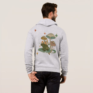 Cute Frog with Mushroom Hat Flower Crown Hoodie