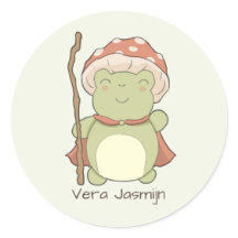 Cute frog with mushroom hat | personalised name
