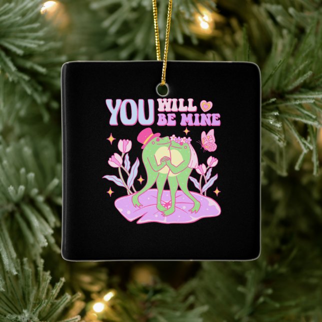 Cute Frog - You Will Be Mine Ceramic Ornament (Tree)